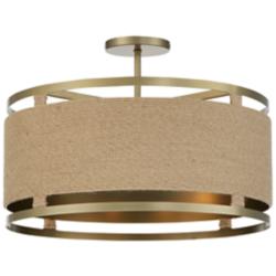 Minka Windward Passage 20 1/2 Soft Brass and Natural Rope Ceiling Light