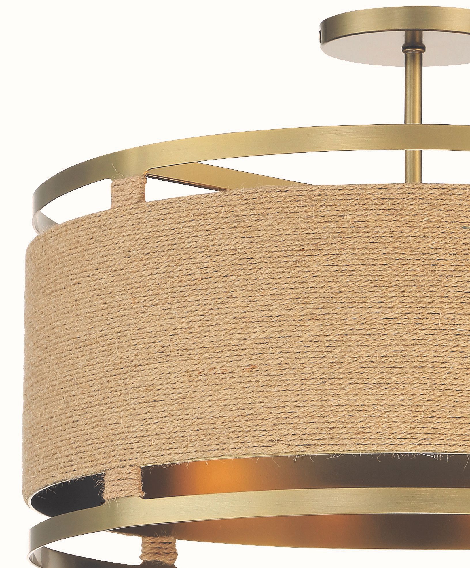 Minka Windward Passage 20 1/2 Soft Brass and Natural Rope Ceiling Light