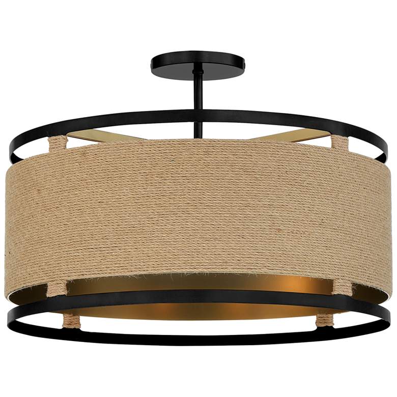 Image 2 Minka Windward Passage 20 1/2 Wide Coal and Natural Rope Ceiling Light