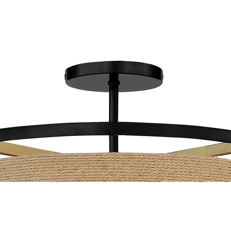 Image 4 Minka Windward Passage 20 1/2 Wide Coal and Natural Rope Ceiling Light more views