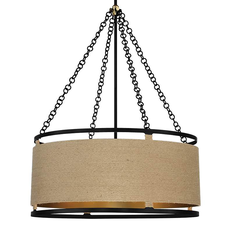 Image 3 Minka Windward Passage 26 1/2" Brass And Coal 6-Light Pendant Light more views
