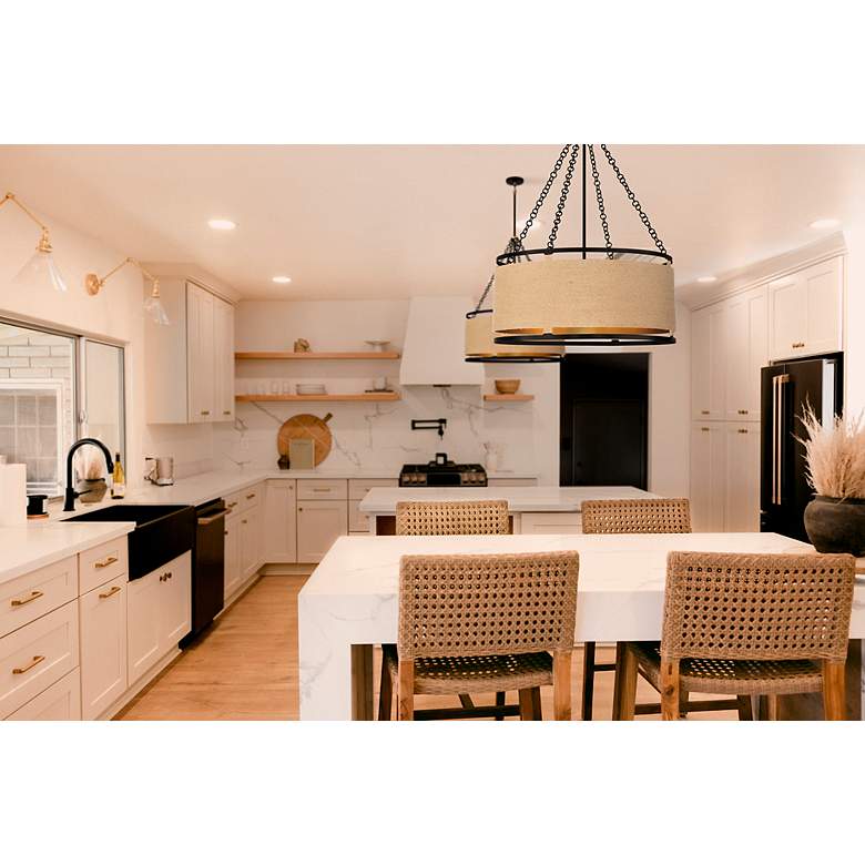 Image 5 Minka Windward Passage 26 1/2" Brass And Coal 6-Light Pendant Light more views
