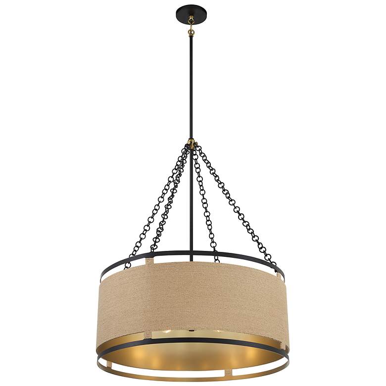 Image 6 Minka Windward Passage 26 1/2" Brass And Coal 6-Light Pendant Light more views