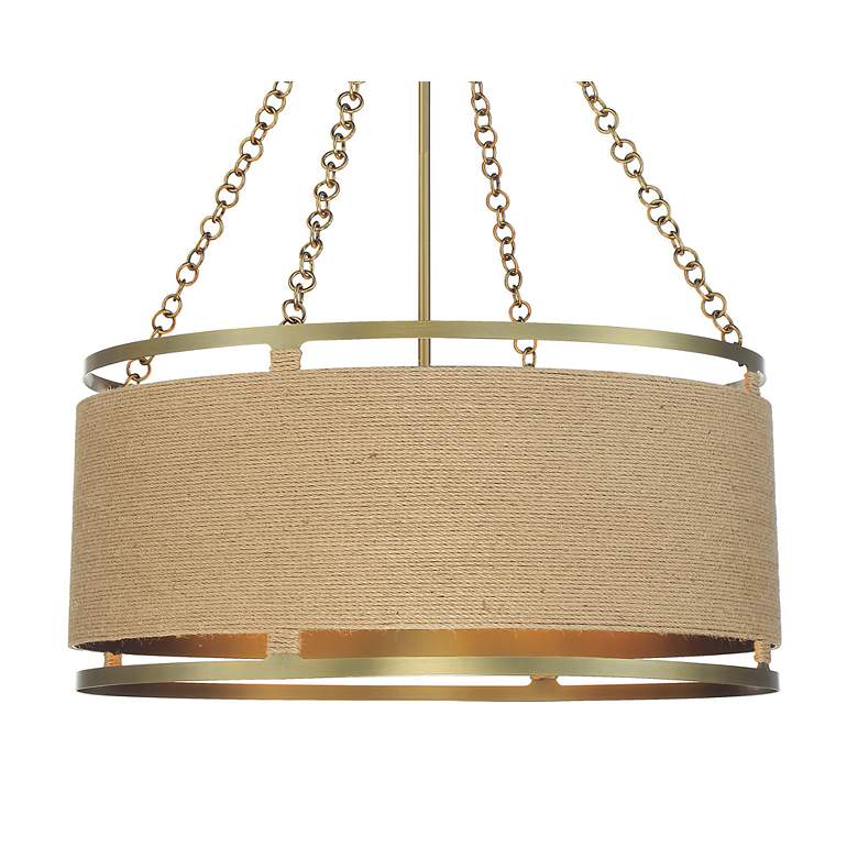 Image 4 Minka Windward Passage 26 1/2" Brass and Natural Rope 6-Light Pendant more views