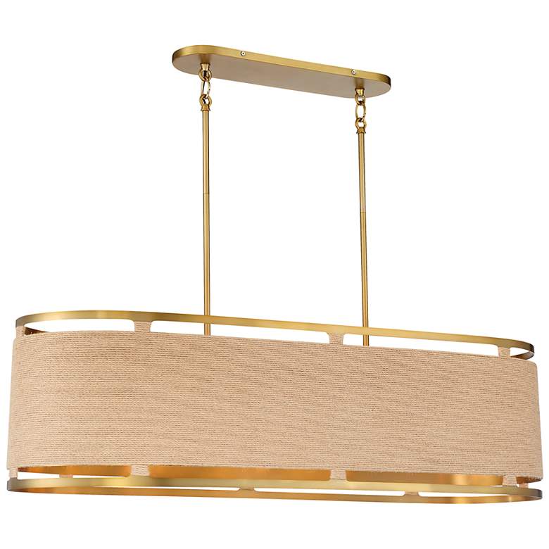Image 2 Minka Windward Passage 44" Wide Soft Brass 8-Light Island Chandelier