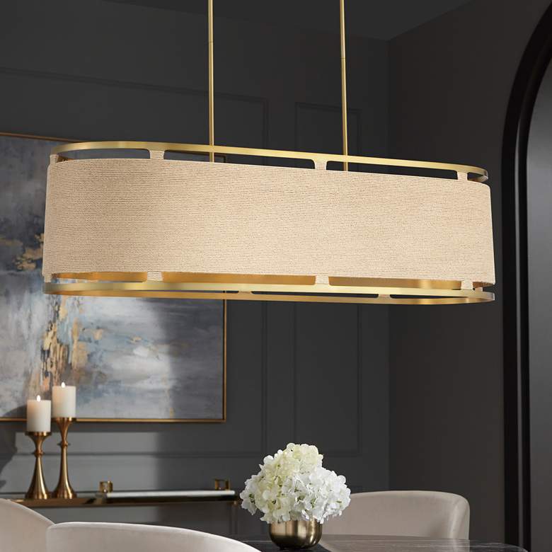 Image 1 Minka Windward Passage 44" Wide Soft Brass 8-Light Island Chandelier