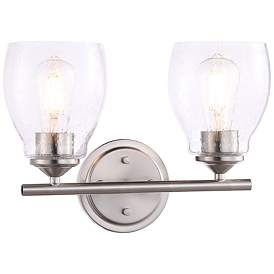 Image1 of Minka Winsley 10" High Brushed Nickel Metal 2-Light Wall Sconce
