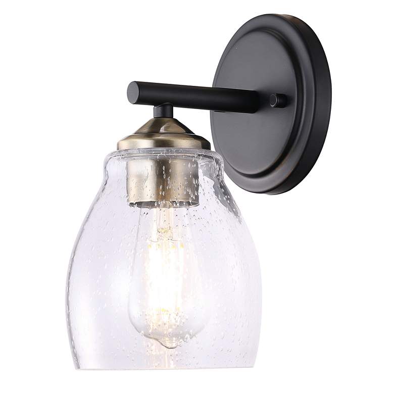 Image 2 Minka Winsley 10" High Coal Stained Brass Wall Sconce more views