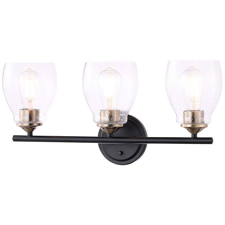 Image 2 Minka Winsley 22 1/4" Wide Coal Stained Brass 3-Light Bath Light