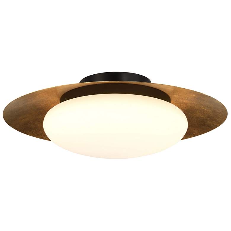 Image 1 Minka Zinola 18" Wide Halcyon Gold Sand Coal Modern LED Ceiling Light