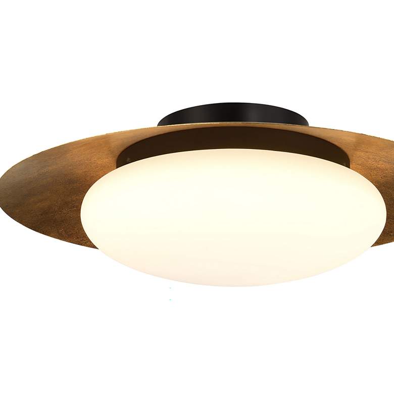 Image 2 Minka Zinola 18" Wide Halcyon Gold Sand Coal Modern LED Ceiling Light more views