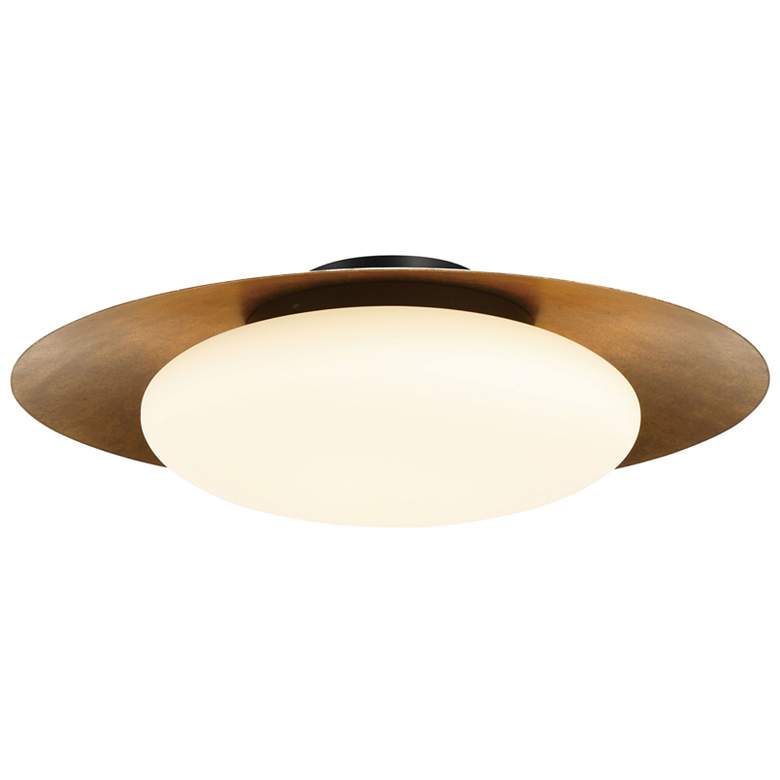 Image 1 Minka Zinola 24" LED Halcyon Gold White Glass Ceiling Light
