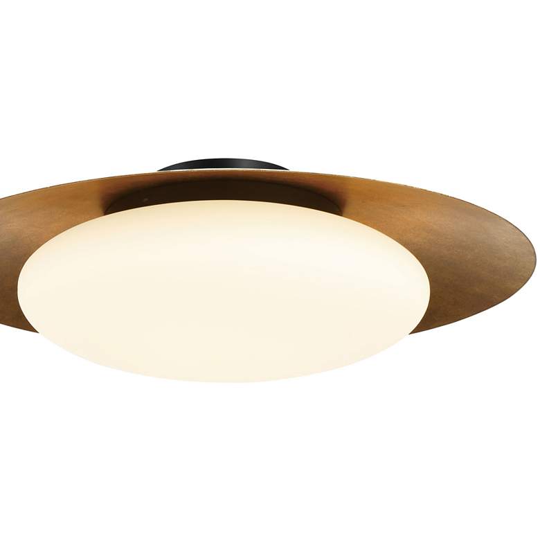 Image 2 Minka Zinola 24" LED Halcyon Gold White Glass Ceiling Light more views