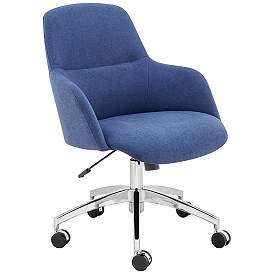 Image1 of Minna Blue Fabric Adjustable Swivel Office Chair