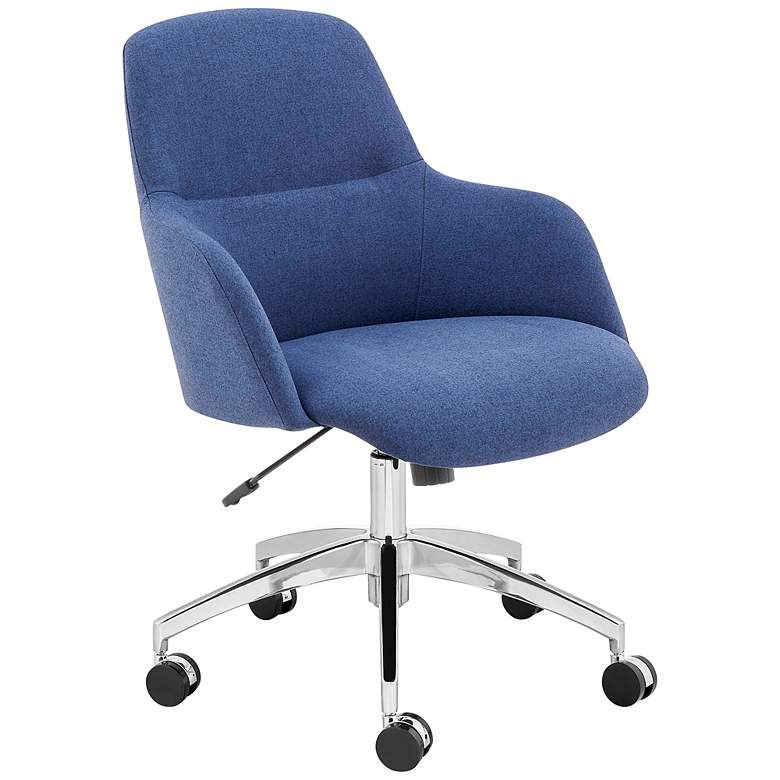 Image 1 Minna Blue Fabric Adjustable Swivel Office Chair
