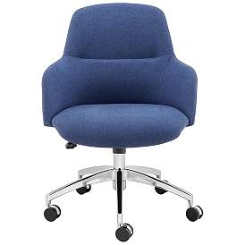 Image3 of Minna Blue Fabric Adjustable Swivel Office Chair more views