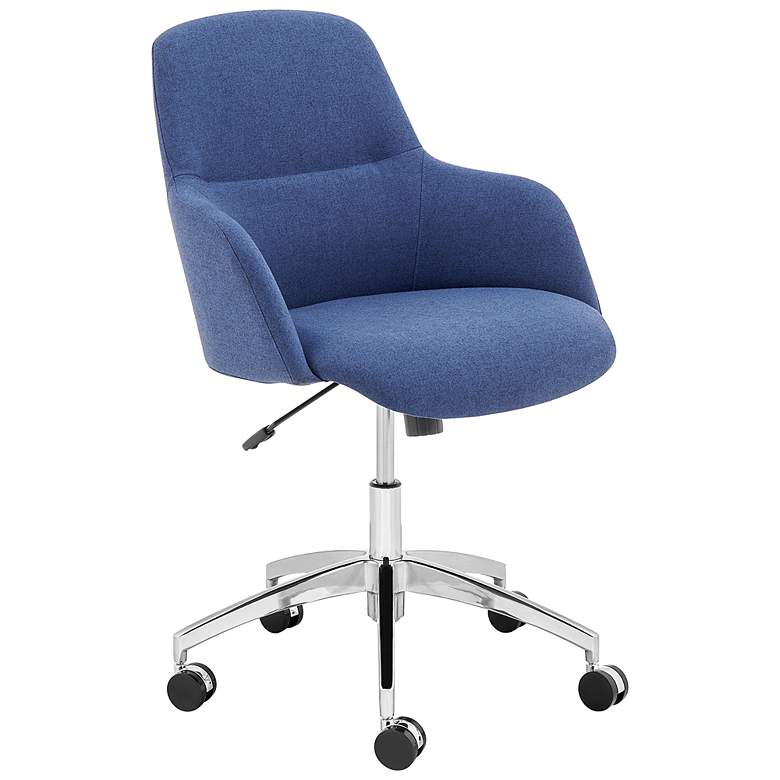 Image 4 Minna Blue Fabric Adjustable Swivel Office Chair more views