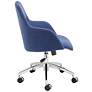 Minna Blue Fabric Adjustable Swivel Office Chair