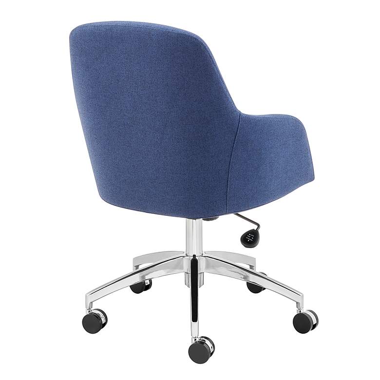 Image 6 Minna Blue Fabric Adjustable Swivel Office Chair more views