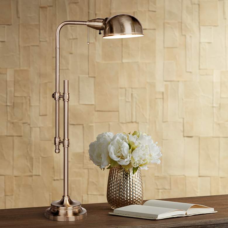 Image 1 Minna Brushed Steel Adjustable Metal Desk Lamp