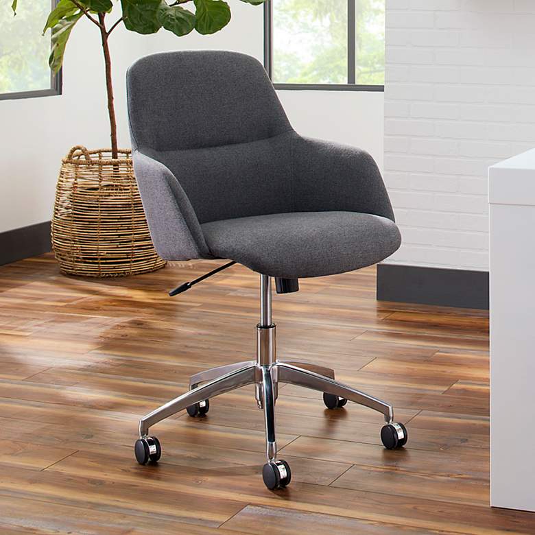 Image 1 Minna Dark Gray Fabric Adjustable Swivel Office Chair