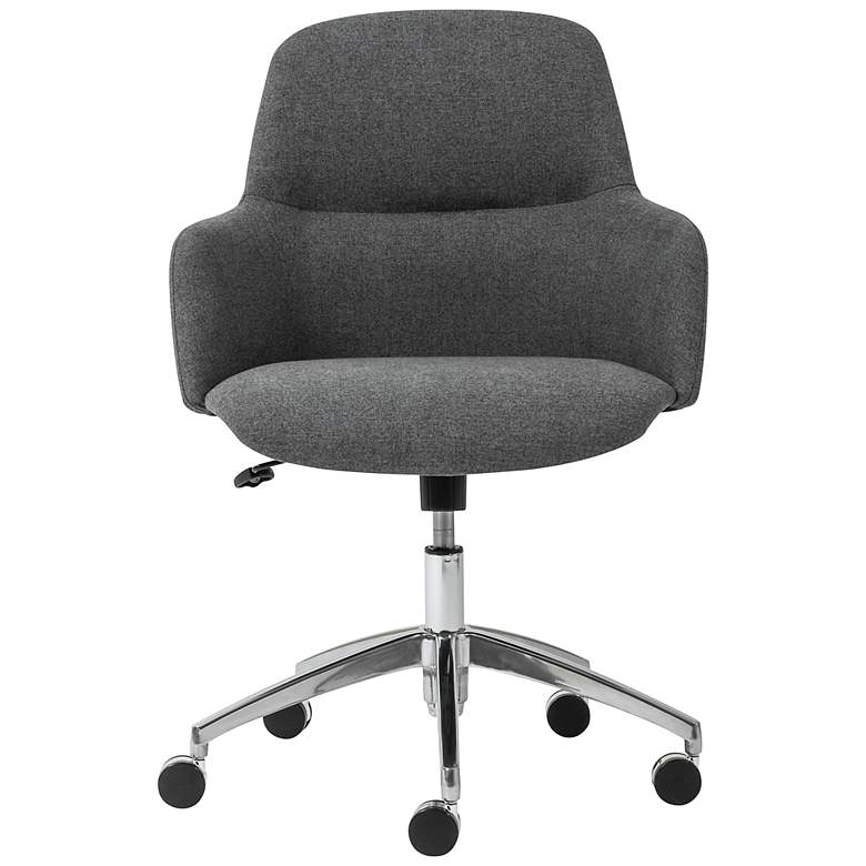 Image 7 Minna Dark Gray Fabric Adjustable Swivel Office Chair more views