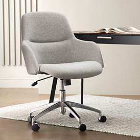 Image1 of Minna Light Gray Fabric Adjustable Swivel Office Chair