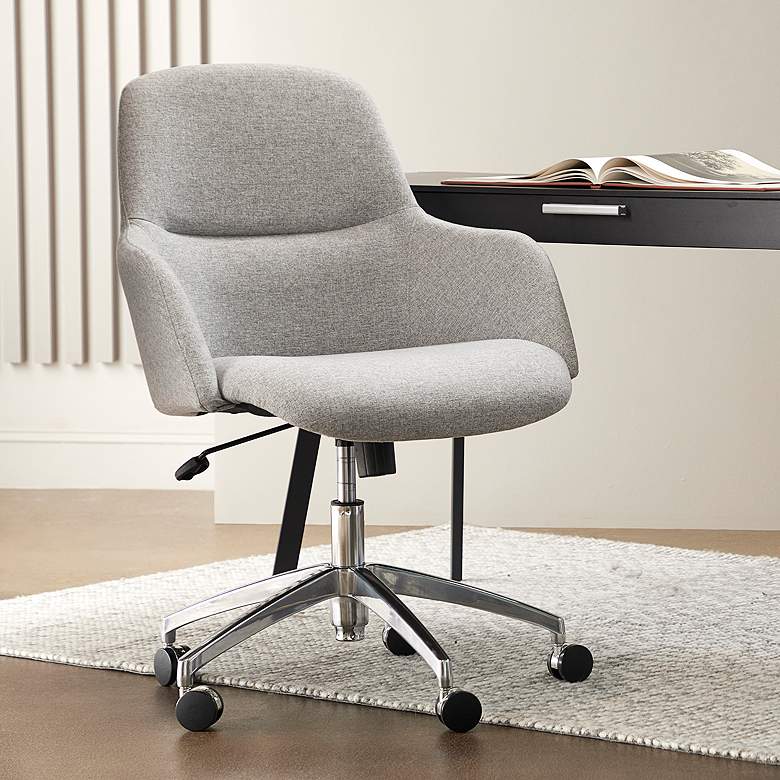 Image 1 Minna Light Gray Fabric Adjustable Swivel Office Chair