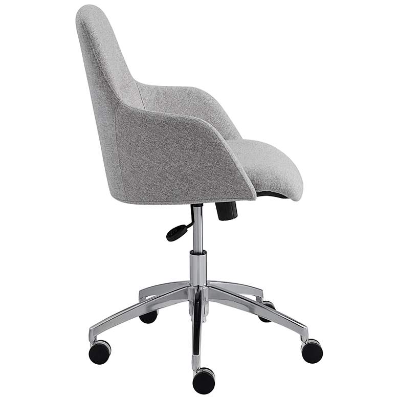 Image 6 Minna Light Gray Fabric Adjustable Swivel Office Chair more views