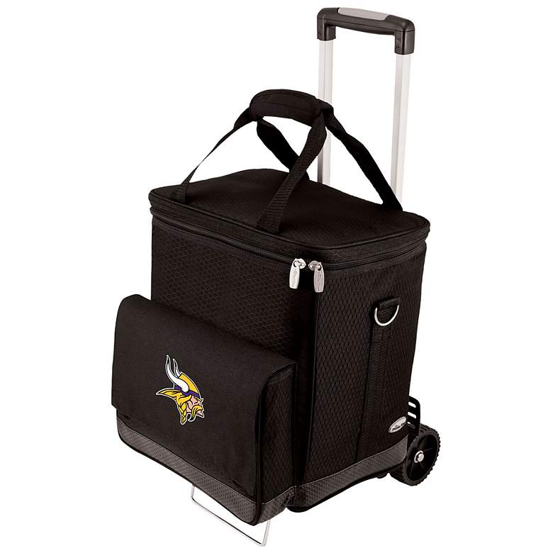 Image 1 Minnesota Vikings Black Insulated Cellar with Trolley