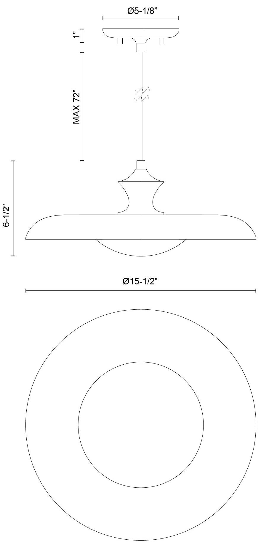 Minori 15-in Black Pendant