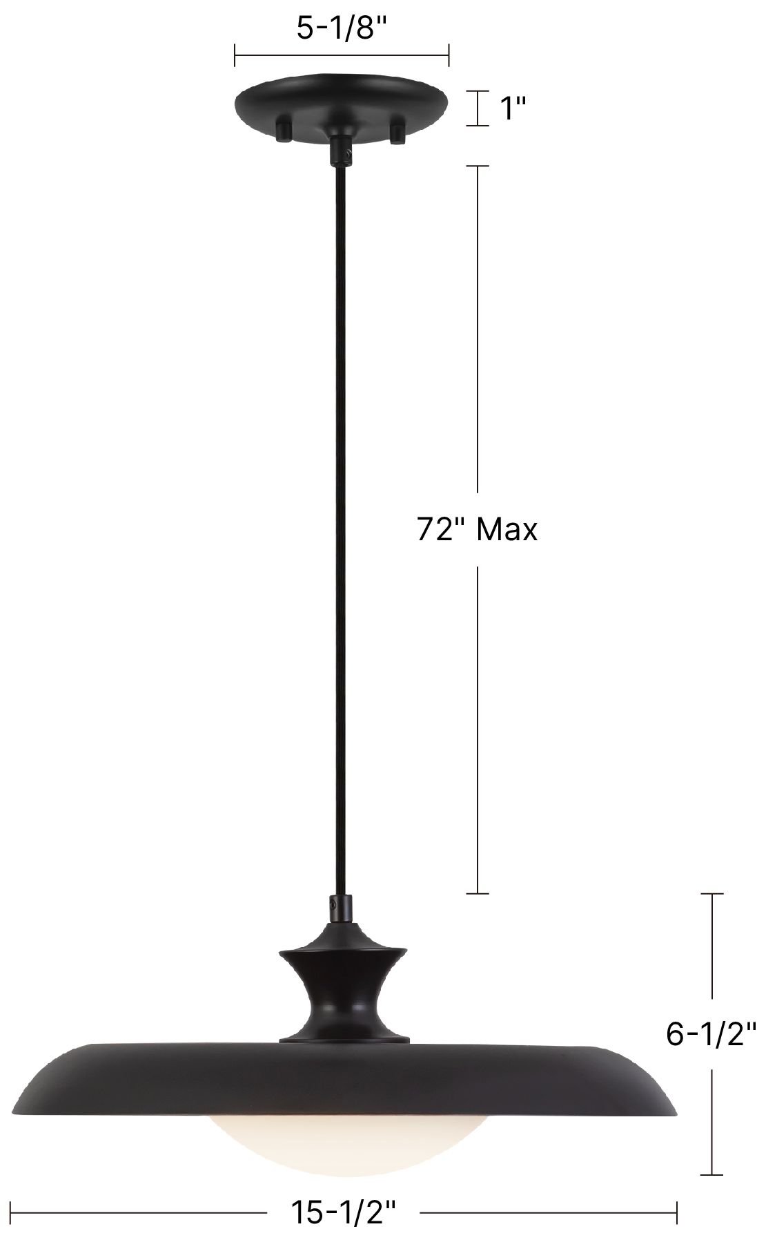 Minori 15-in Black Pendant