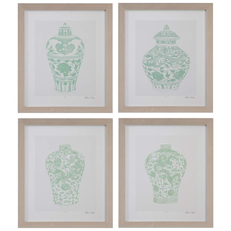 Image 1 Mint Vases 28" x 24" Framed Print Set of 4