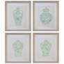 1_Mint Vases 28" x 24" Framed Print Set of 4