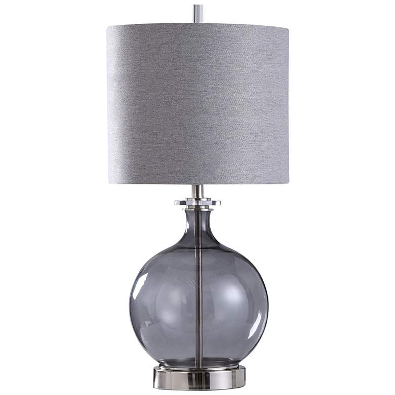Image 2 Mintin Smoked Gray Glass Globe Table Lamp with Acrylic Base