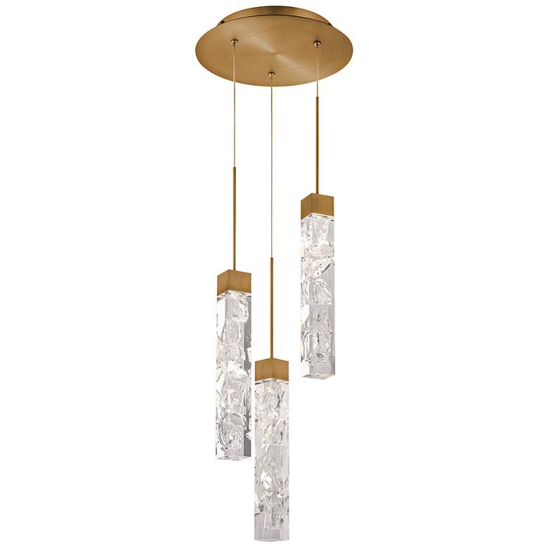Image 2 Minx 11 3/4" Wide Aged Brass 3-Light LED Mini Pendant