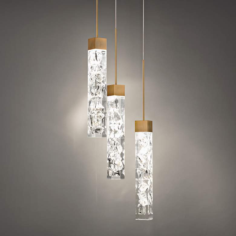 Image 1 Minx 11 3/4" Wide Aged Brass 3-Light LED Mini Pendant