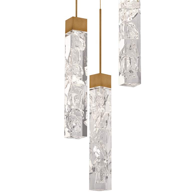 Image 3 Minx 11 3/4" Wide Aged Brass 3-Light LED Mini Pendant more views