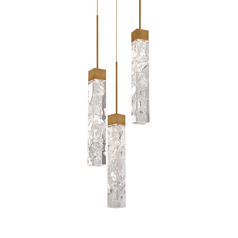 Image 4 Minx 11 3/4" Wide Aged Brass 3-Light LED Mini Pendant more views