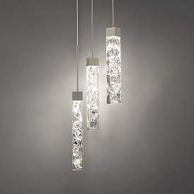 Image1 of Minx 11 3/4" Wide Antique Nickel 3-Light LED Mini Pendant