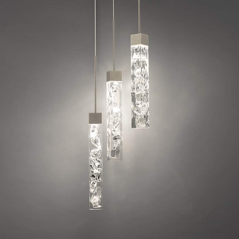 Image 4 Minx 11 3/4" Wide Antique Nickel 3-Light LED Mini Pendant more views
