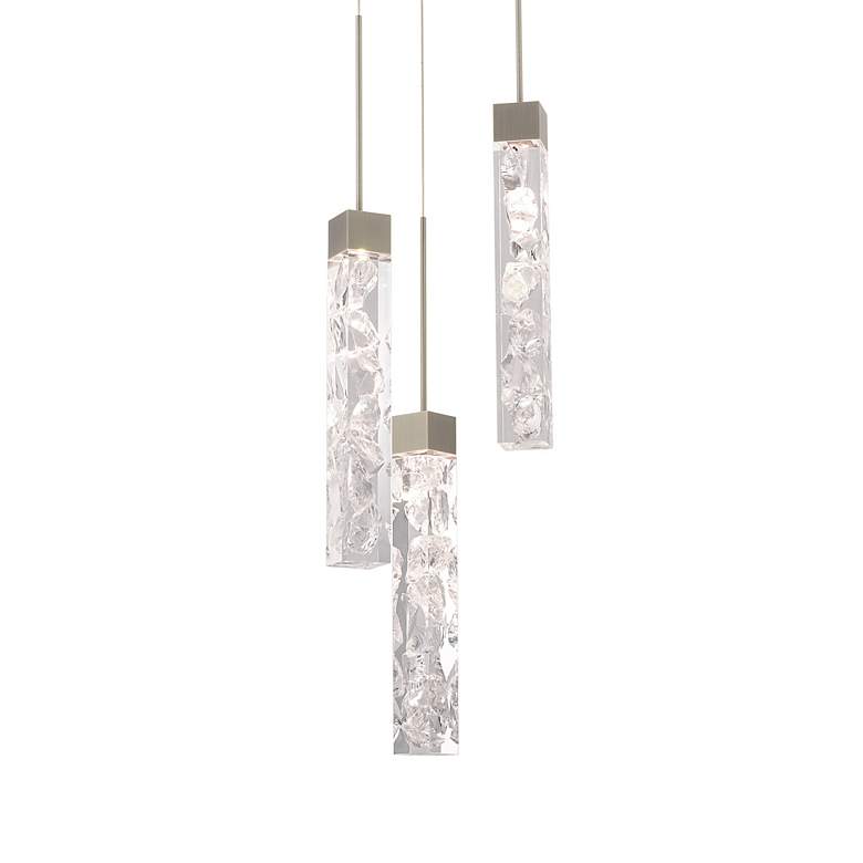 Image 4 Minx 11 3/4" Wide Antique Nickel 3-Light LED Mini Pendant more views