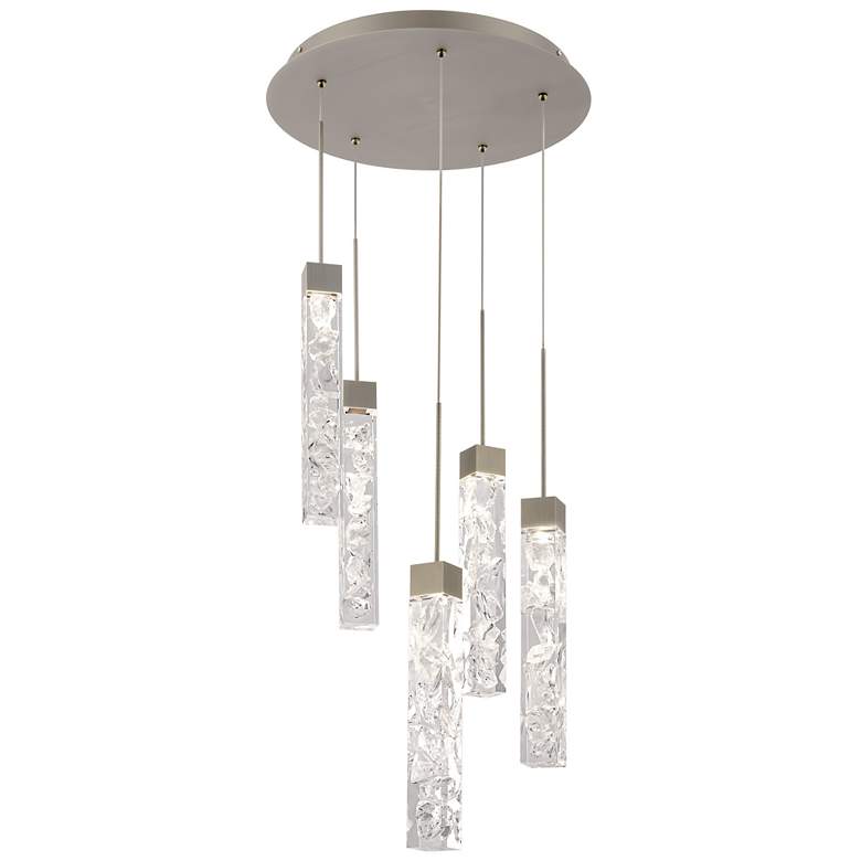 Image 2 Minx 17" Wide Antique Nickel LED Multi-Light Pendant