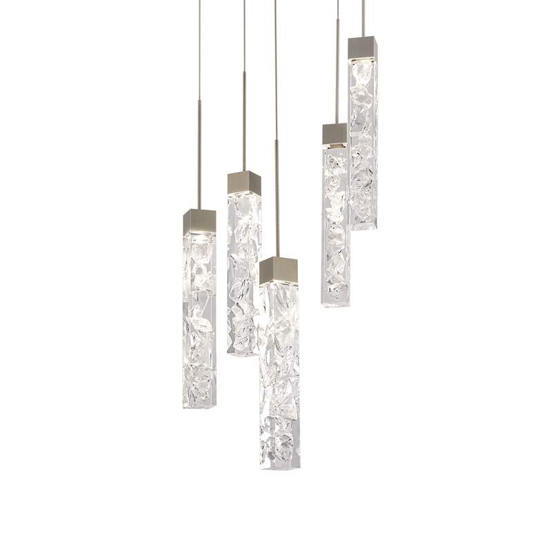 Image 3 Minx 17" Wide Antique Nickel LED Multi-Light Pendant more views