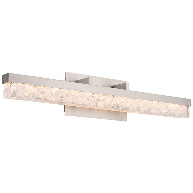 Image 1 Minx 29" Horizontal Wall Sconce w/ Crushed Crystal 3000K in Ant Nickel