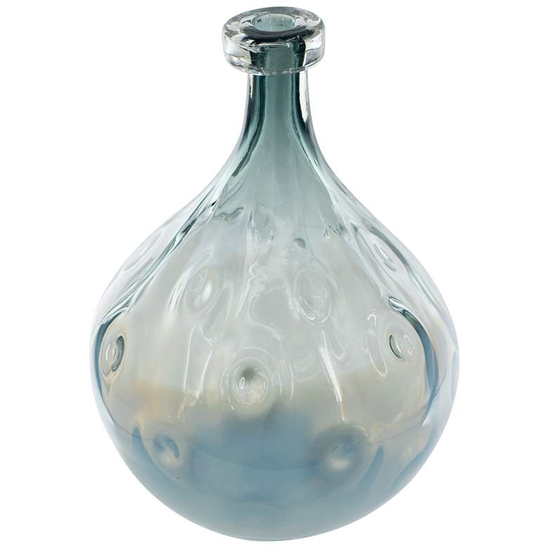 Image 1 Mira 11 inch High Gray &#38; White Small Round Glass Vase