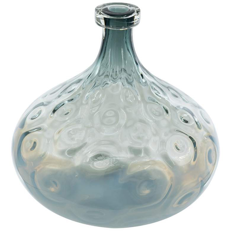 Image 1 Mira 13.2" High Gray & White Large Round Glass Vase
