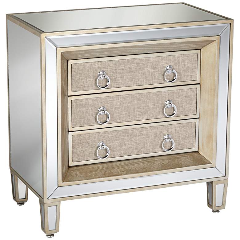 Mira 28&quot; Wide 3-Drawer Mirrored Accent Table