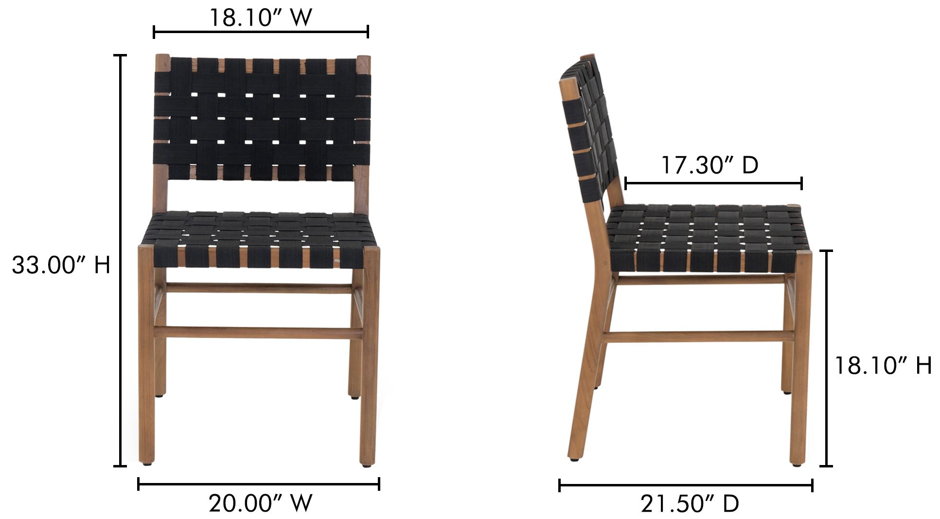 Mira Outdoor Dining Chair Black