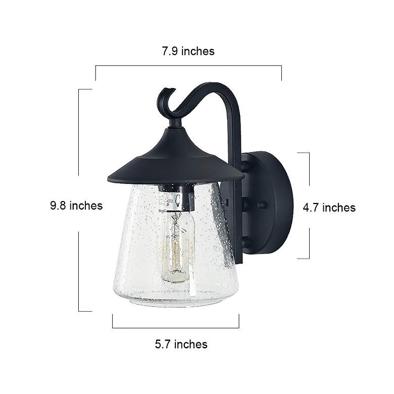 Image 4 Mirabe 9.6" High Black Glass Outdoor Wall Light more views